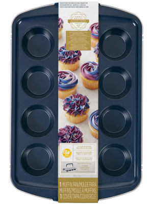 Wilton 12 Cup Diamond-infused Non-stick Muffin And Cupcake Pan Navy Blue