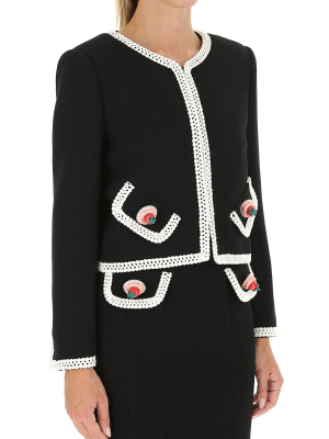 Moschino Contrast Trim Cropped Jacket