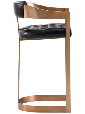 Beaumont Leather Bar Stool, Black