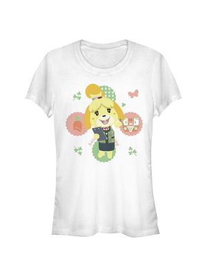 Junior's Nintendo Animal Crossing Isabelle Character Portrait T-shirt