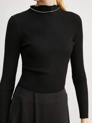 Valentina Black High Neck Sweater