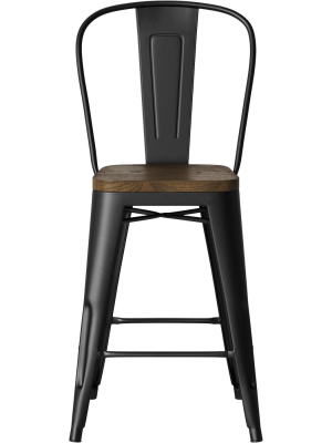 Carlisle Wood Seat Backed Counter Height Barstool - Threshold™