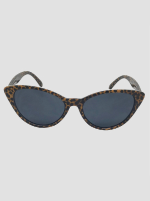 Women's Leopard Print Cateye Sunglasses - A New Day™ Brown