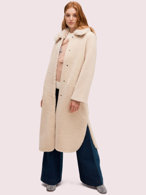 Fur Collar Shearling Coat