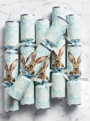 Damask Bunny Crackers, Set Of 12