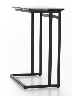 Danilo End Table - Multi Black Marble