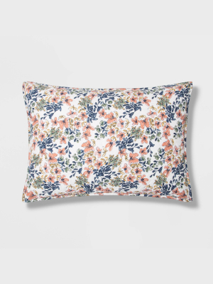 Floral Printed Family Friendly Quilt Sham Warm - Threshold™