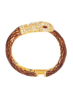 Brown & Crystal Snake Bracelet