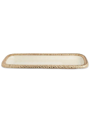 Julia Knight Florentine 16" Rectangular Tray In Gold Snow