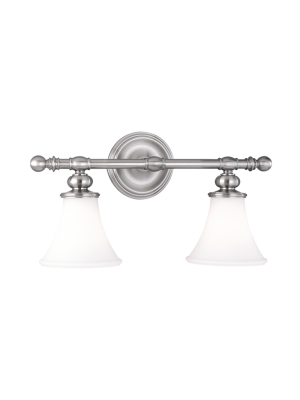 Hudson Valley Lighting Weston 2-bulb Vanity Lamp - Satin Nickel & Opal Matte