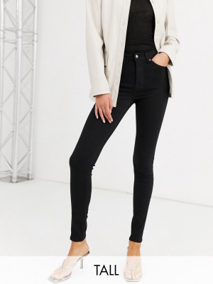 Topshop Tall Jamie Skinny Jeans In Black