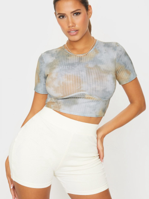 Shape Tan Tie Dye Rib Underbust Short Sleeve...