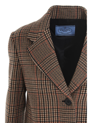 Prada Prince Of Wales Pattern Coat