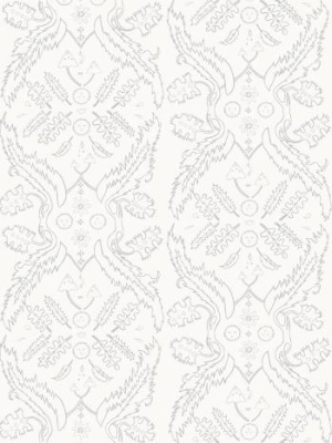 Salad Days Wallpaper In Cream, Grey, And Silver By Thatcher Studio