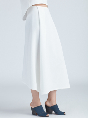 Stream Deep Pleated Midi Skirt - White
