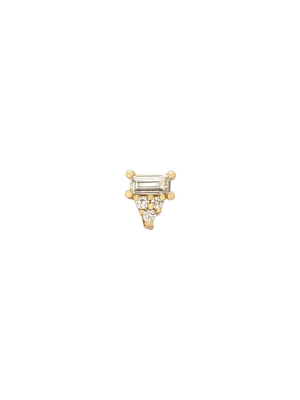 Baguette Cluster Stud - Diamond