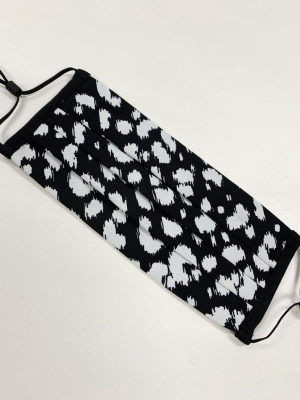 Black & White Mono Animal Face Covering - Adjustable