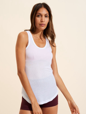 Elise Rib Tank Top - White