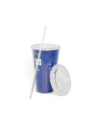 Seven20 Doctor Who 16oz Tardis Carnival Cup With Lid & Straw