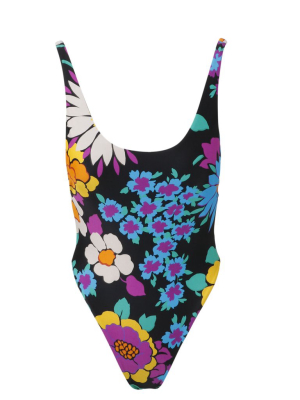 Saint Laurent Floral Printed One-piece Swimsuit