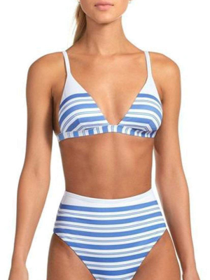 Vitamin A Moss Bralette Bikini Top In Regatta Stripe