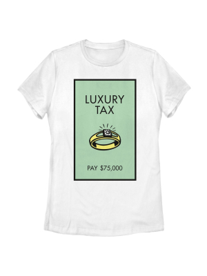 Women's Monopoly Luxury Tax Diamond Ring Card T-shirt