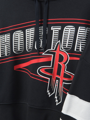 Women's Rockets Overtime Striped Fleece Hoodie