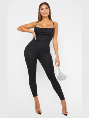 Shape Black Cowl Neck Skinny Leg Jumpsuit