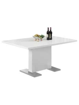 Glossy Dining Table - White - Everyroom