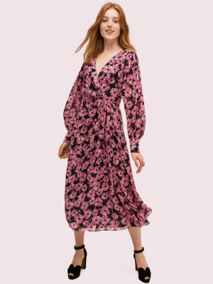 Floral Chiffon Midi Dress