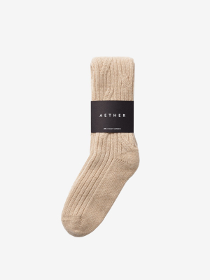 Cashmere Cable-knit Socks