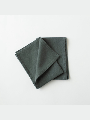 Forest Green Linen Towel