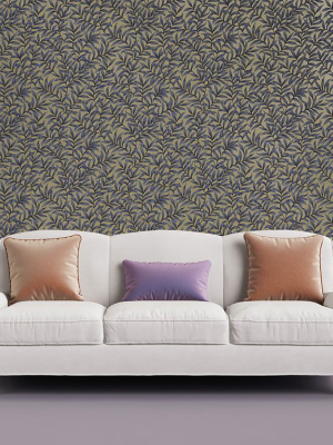 Morrissey Leaf Wallpaper In Plum From The Sanctuary Collection By Mayflower Wallpaper