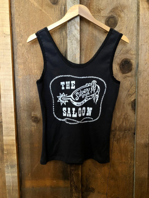 The Silver Spur Saloon Lace Tank Blk/ White