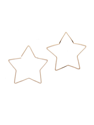 Large Star Hoops - Gold