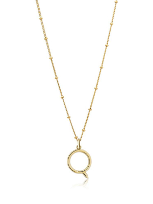 Q Initial Necklace - Gold