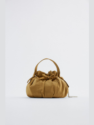 Satin Effect Mini Bucket Bag