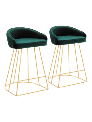 Set Of 2 Canary Contemporary Counter Height Barstools - Lumisource