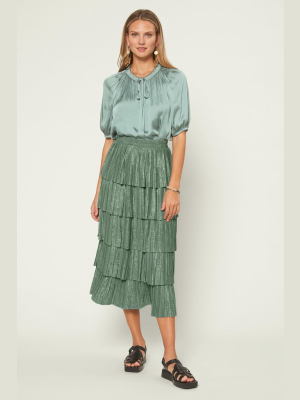 Tiered Ruffle Midi Skirt