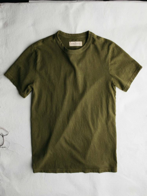Olive Knit Midweight Crew