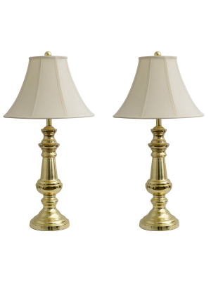 32" Set Of 2 Thompson Touch Control Table Lamp Gold - Decor Therapy