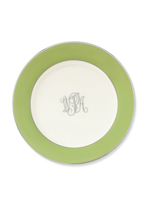 Pickard Color Sheen Dinner Plate, Green Platinum