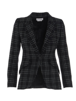 Alexander Mcqueen Checked Tailored Blazer