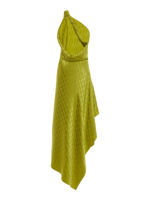 One-shoulder Handkerchief Hem Dress