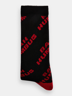 Christmas Black Bah Humbug Tube Socks