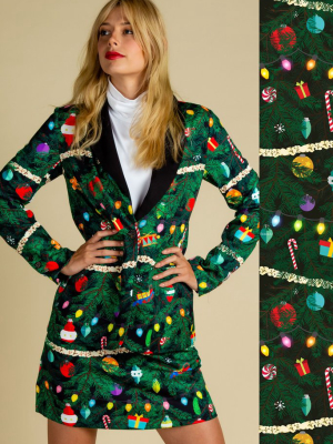 The Christmas Tree Camo | Christmas Tree Print Women's Suit