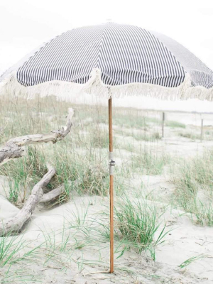 Premium Beach Umbrella, Lauren's Navy Stripe