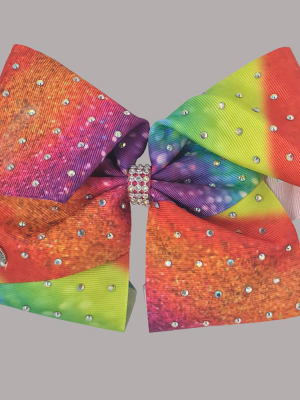 Girls' Jojo Siwa Rainbow & Rhinestones Printed Bow - Brown