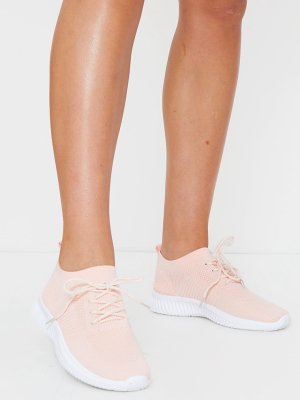 Pink Basic Knitted Sneakers