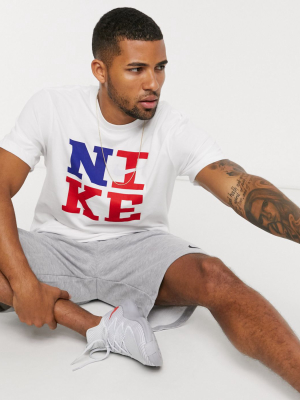 Nike Training Americana Swoosh Logo T-shirt In White